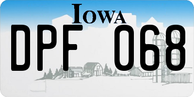 IA license plate DPF068