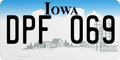 IA license plate DPF069