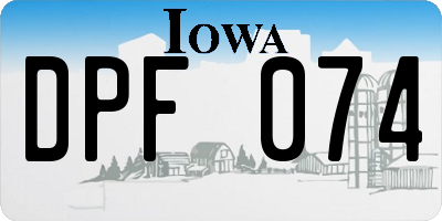 IA license plate DPF074