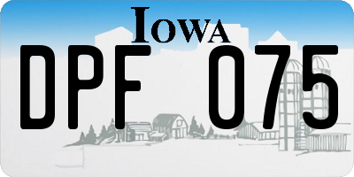IA license plate DPF075