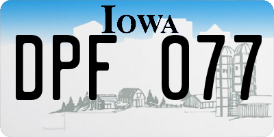 IA license plate DPF077
