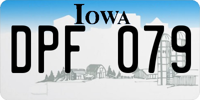 IA license plate DPF079
