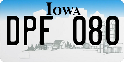 IA license plate DPF080