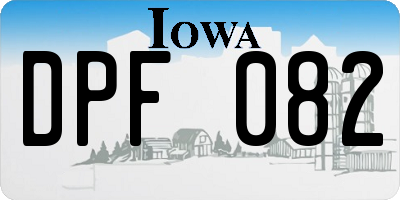 IA license plate DPF082