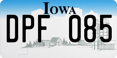 IA license plate DPF085