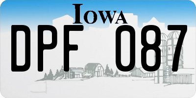 IA license plate DPF087