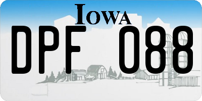 IA license plate DPF088