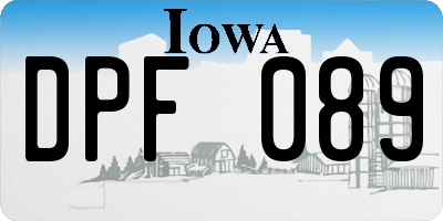 IA license plate DPF089