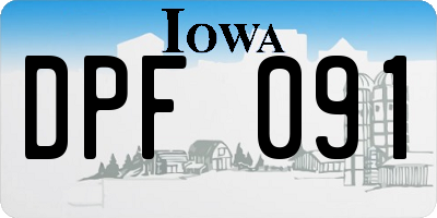 IA license plate DPF091