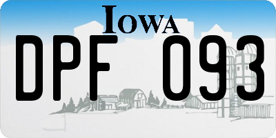 IA license plate DPF093
