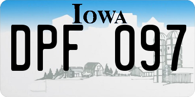 IA license plate DPF097