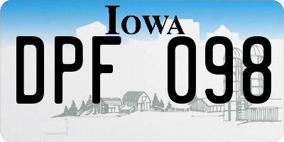 IA license plate DPF098