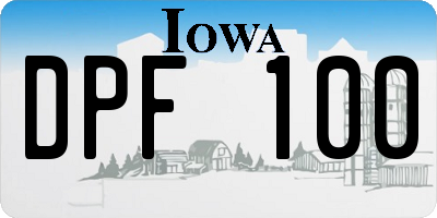 IA license plate DPF100