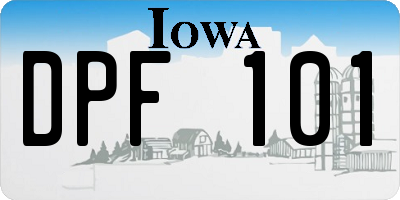 IA license plate DPF101