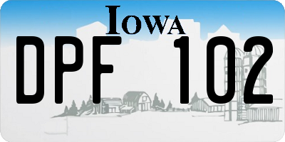 IA license plate DPF102