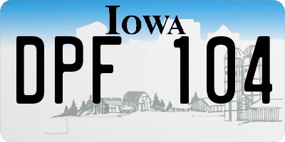 IA license plate DPF104