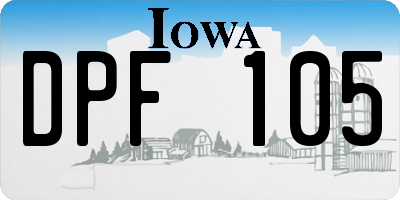 IA license plate DPF105