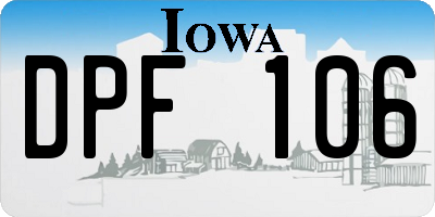 IA license plate DPF106