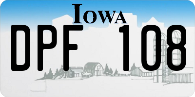 IA license plate DPF108