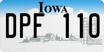 IA license plate DPF110