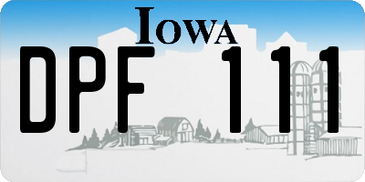IA license plate DPF111