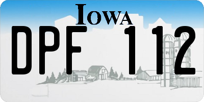 IA license plate DPF112