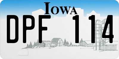 IA license plate DPF114