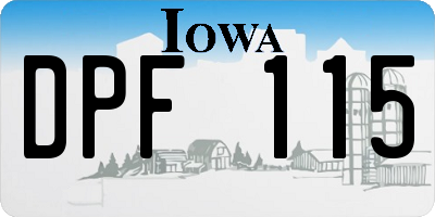 IA license plate DPF115