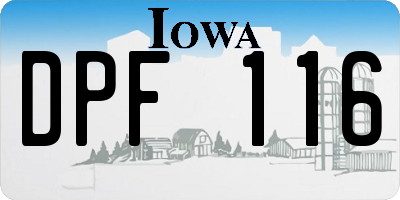 IA license plate DPF116