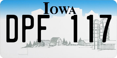 IA license plate DPF117