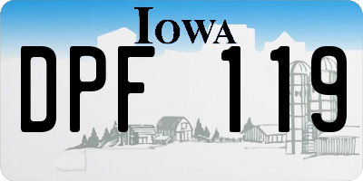 IA license plate DPF119