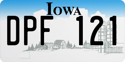 IA license plate DPF121