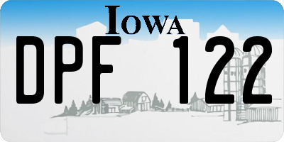 IA license plate DPF122