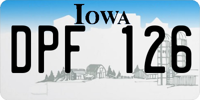 IA license plate DPF126