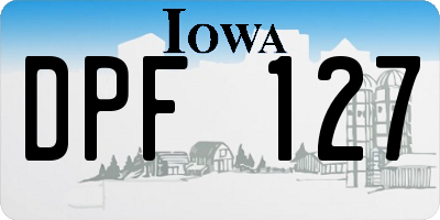 IA license plate DPF127