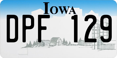 IA license plate DPF129