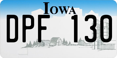 IA license plate DPF130