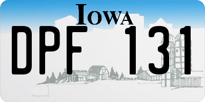 IA license plate DPF131