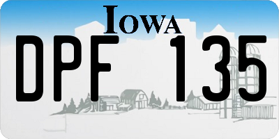 IA license plate DPF135