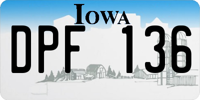 IA license plate DPF136