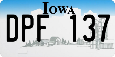 IA license plate DPF137