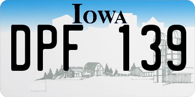 IA license plate DPF139