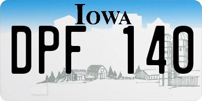 IA license plate DPF140