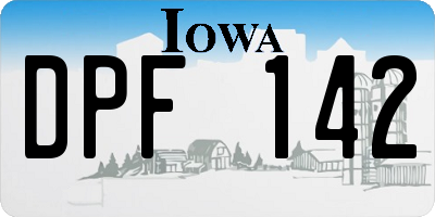 IA license plate DPF142