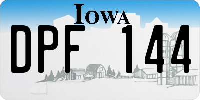 IA license plate DPF144
