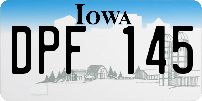 IA license plate DPF145