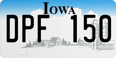 IA license plate DPF150