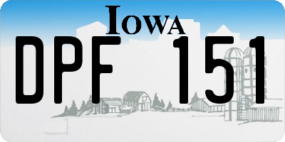 IA license plate DPF151