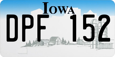 IA license plate DPF152
