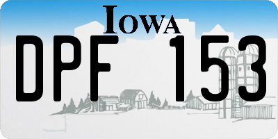 IA license plate DPF153